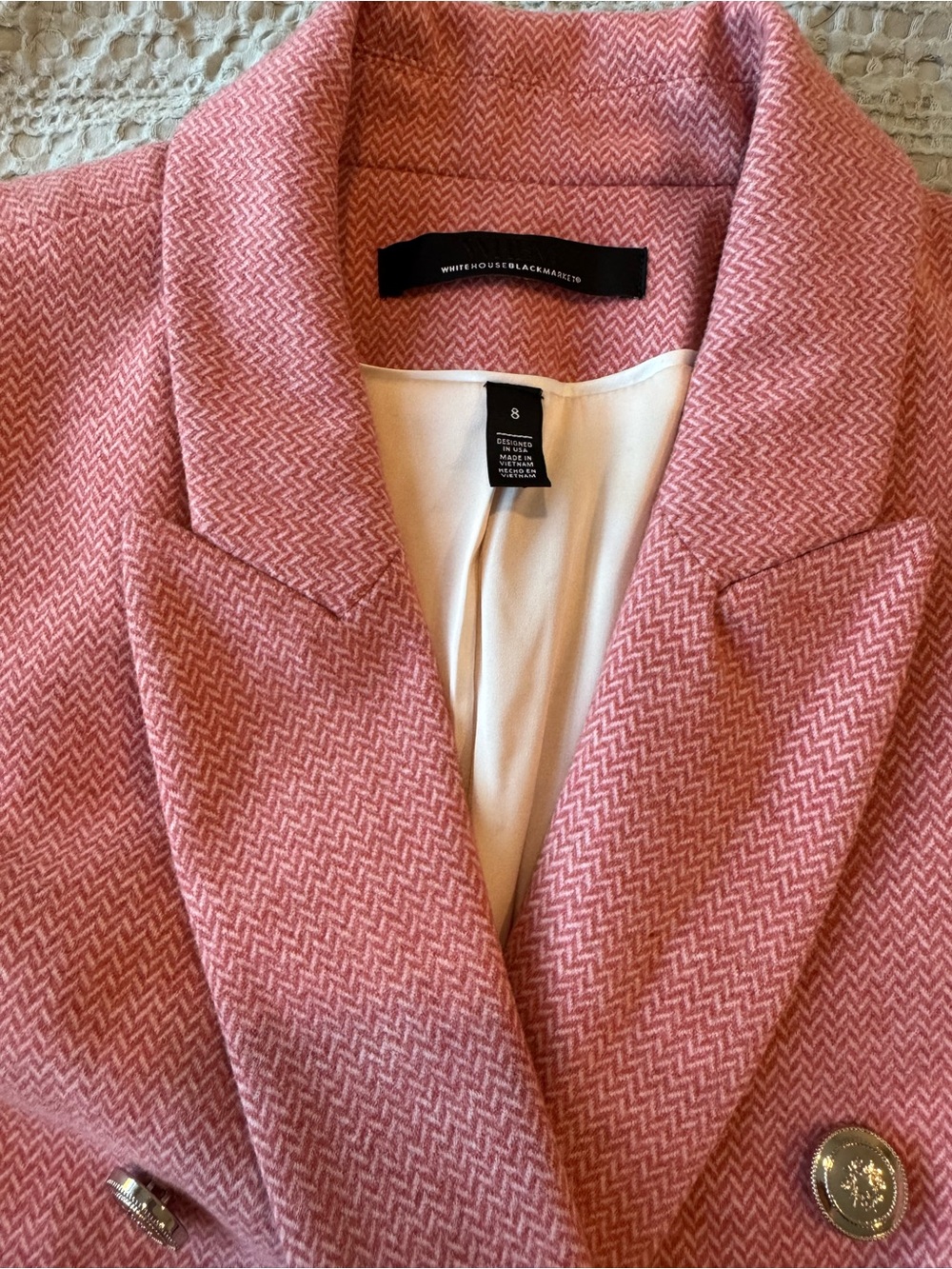 White House Black Market Pink Double-Breasted Blazer - Picture 5 of 8